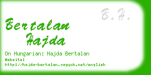 bertalan hajda business card